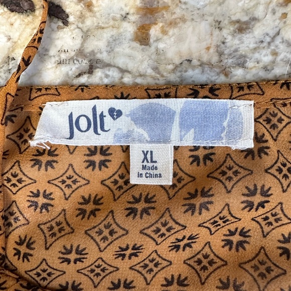 Jolt XL sleeveless loose spaghetti straps top autumn colors boho lace up sides - Picture 6 of 6